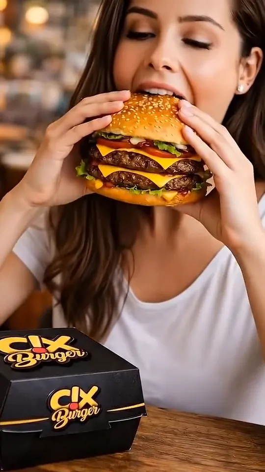 Cix Burger için hazırlanan ürün tanıtımı videosundan bir kare